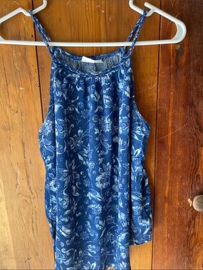 GAP Blue Floral Braided-Strap Cami